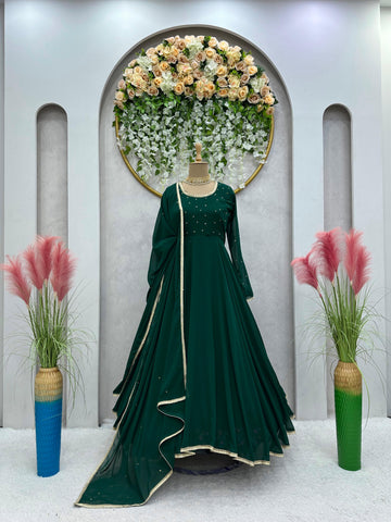 Beautifully Green Gown Dress for Women