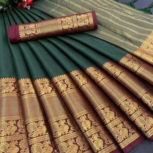 PURE COTTON SILK SAREE DESIGN ORIGINAL NARAYANAPET WITH TESASELS