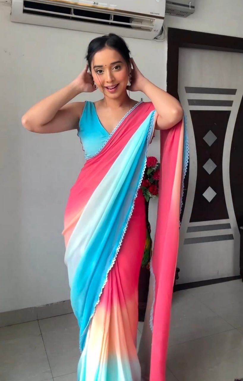 aliya Bhatt saree multi colour Presenting You Most Beautiful Latest Ready To Wear Saree Collection