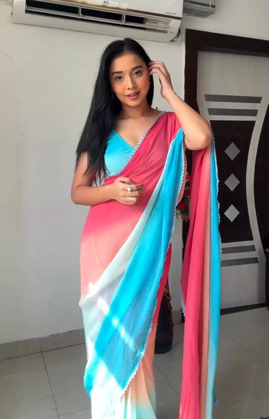 aliya Bhatt saree multi colour Presenting You Most Beautiful Latest Ready To Wear Saree Collection