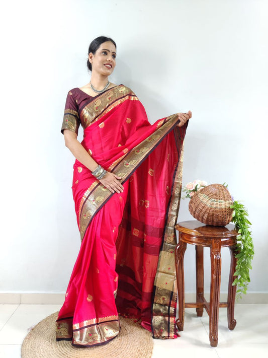 *Presenting You Most Beautiful Ready To Wear Paithini Saree With Real Modeling Shoot*