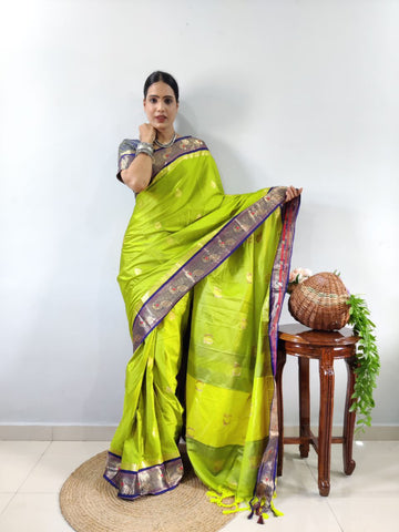 Presenting You Most Beautiful Ready To Wear Paithini Saree With Real Modeling Shoot*