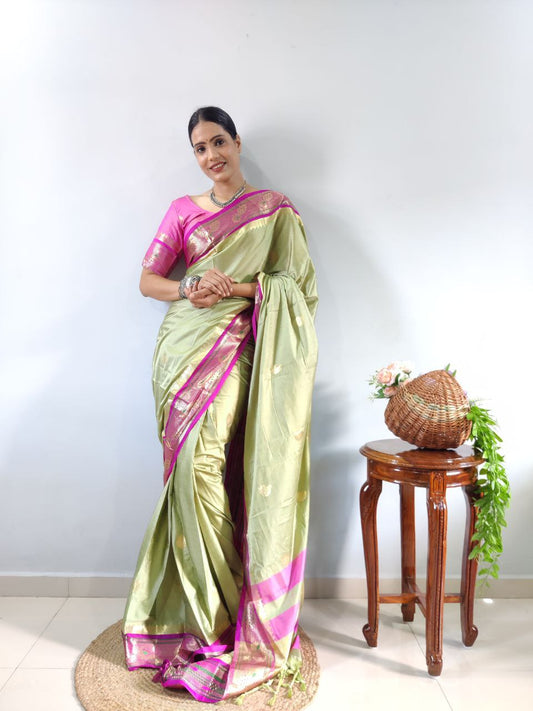 *Presenting You Most Beautiful Ready To Wear Paithini Saree With Real Modeling Shoot*<br data-mce-fragment="1">