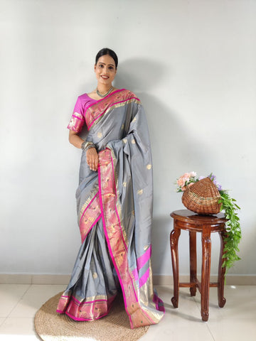 *Presenting You Most Beautiful Ready To Wear Paithini Saree With Real Modeling Shoot*<br data-mce-fragment="1">