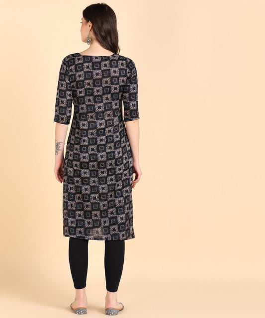 Women's Cotton Printed Straight Kurti